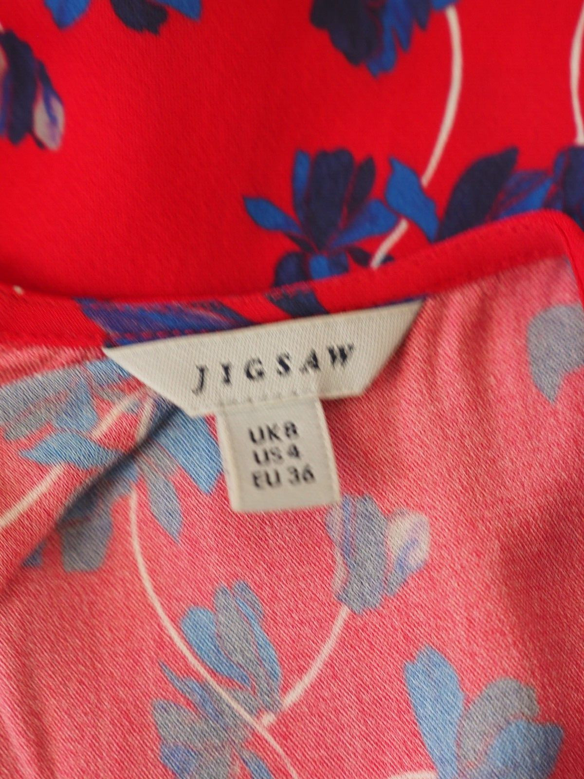Jigsaw Dress Red/Blue UK 8 Pre-Owned