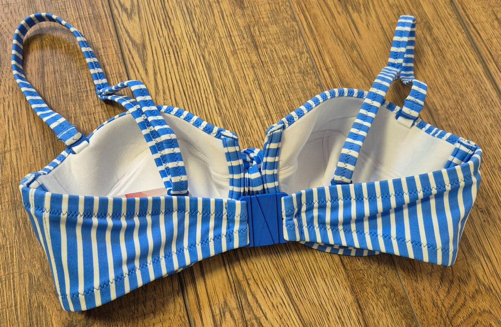 Freya 'Beach Hut' Bikini Top UK Blue/White 30DD NWT