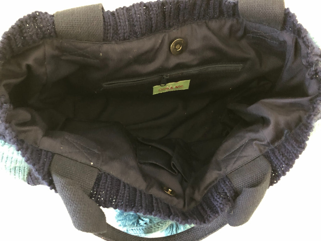 Ollie &amp; Nic Navy and Aqua Handbag Pre-Owned
