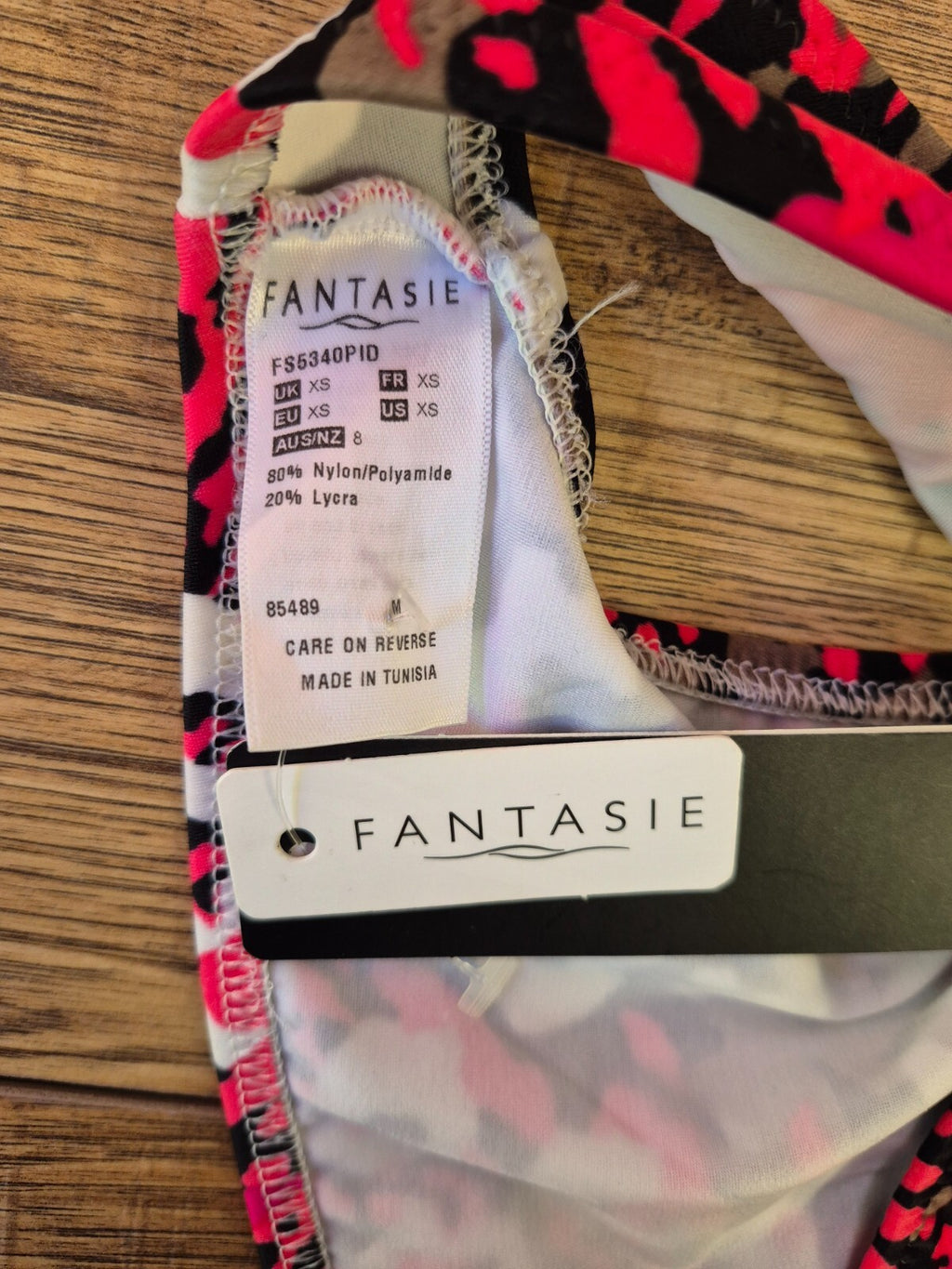 Fantasie 'Puerto Rico' High Leg Bikini Bottoms Red/Mixed UK XS NWT