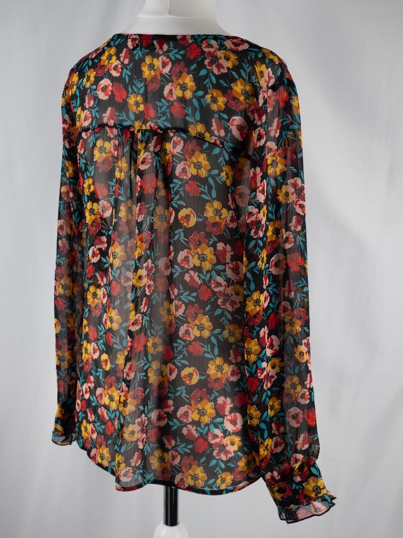 Papaya Shear Floral Top Size 12 | Pre-Owned