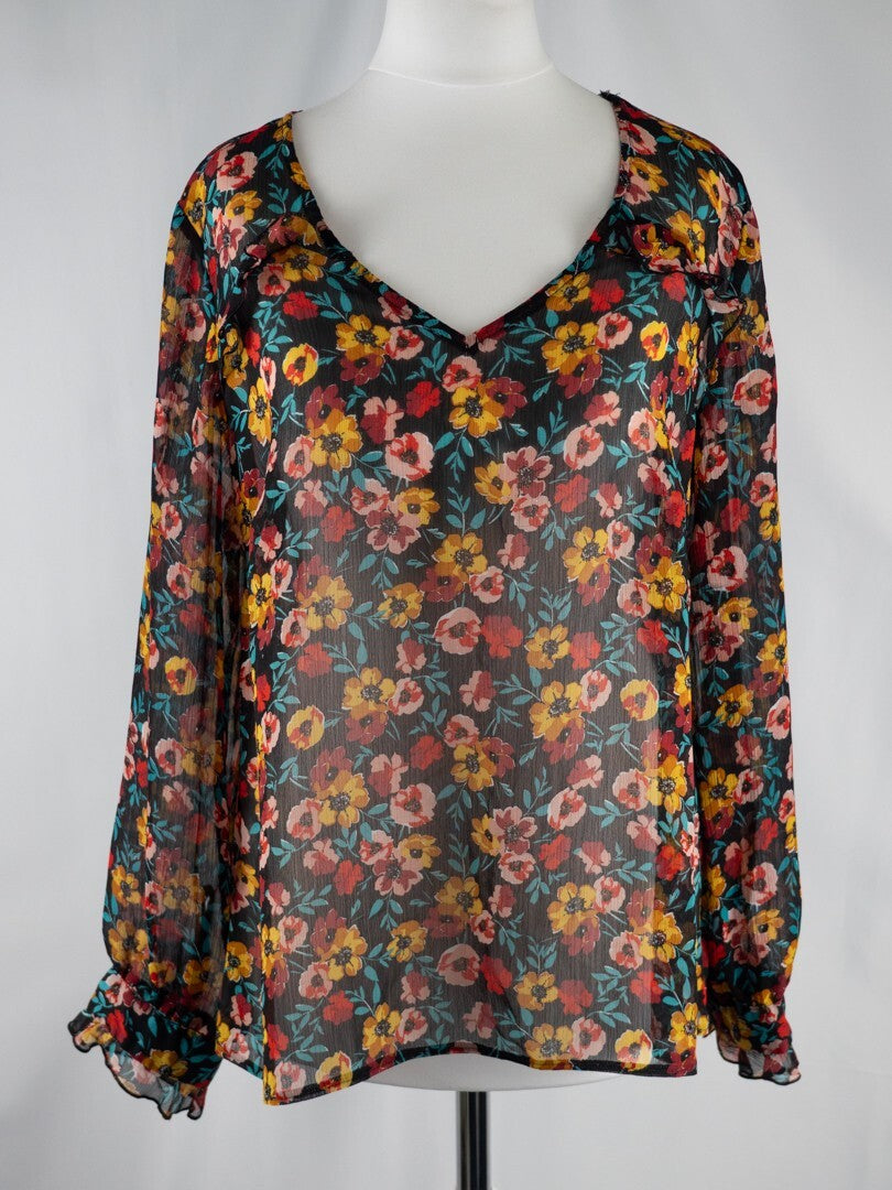 Papaya Shear Floral Top Size 12 | Pre-Owned