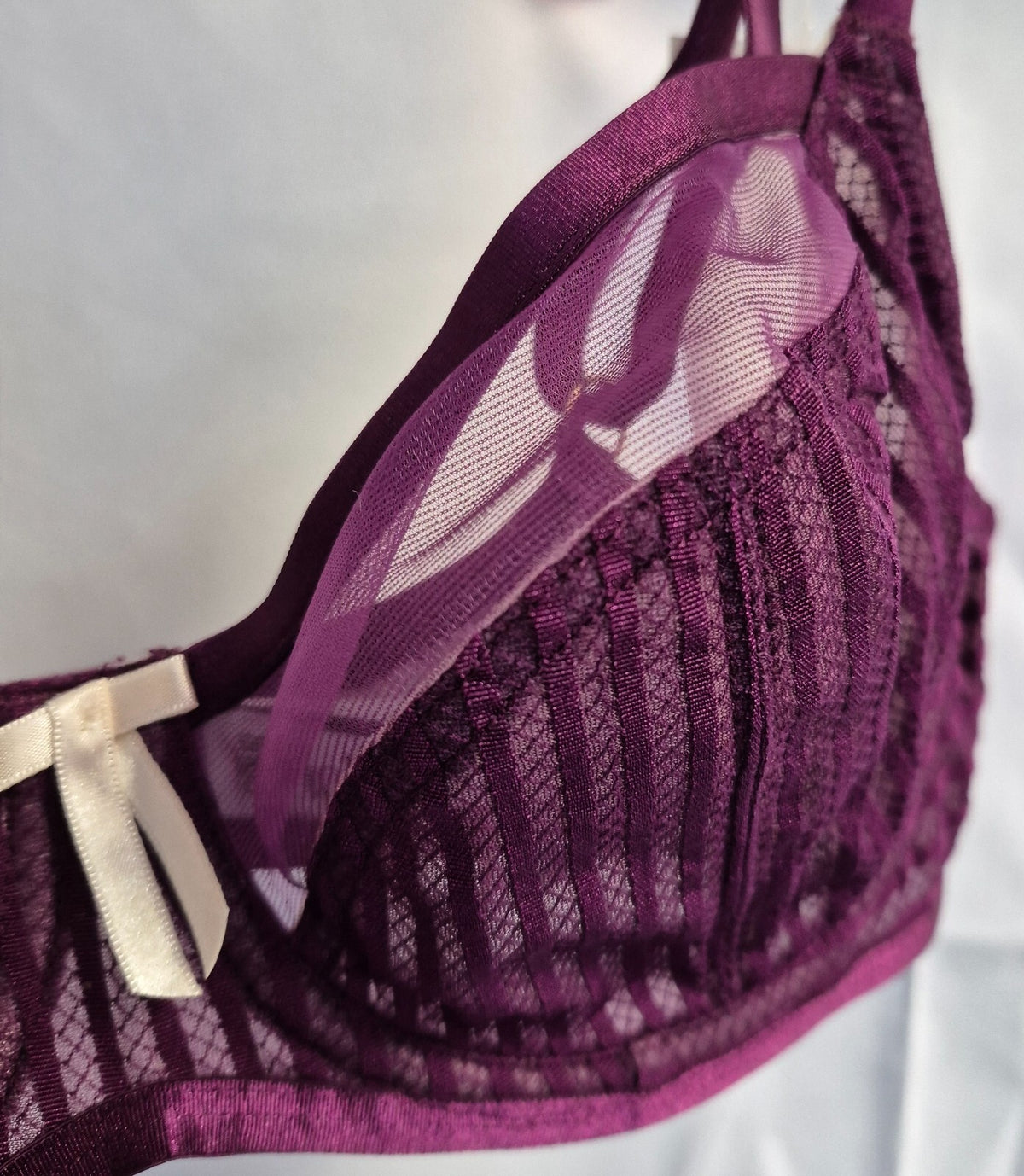 Pour Moi Bra 32D Purple Full Cup Underwired Non Padded Promise XV363 BNWT