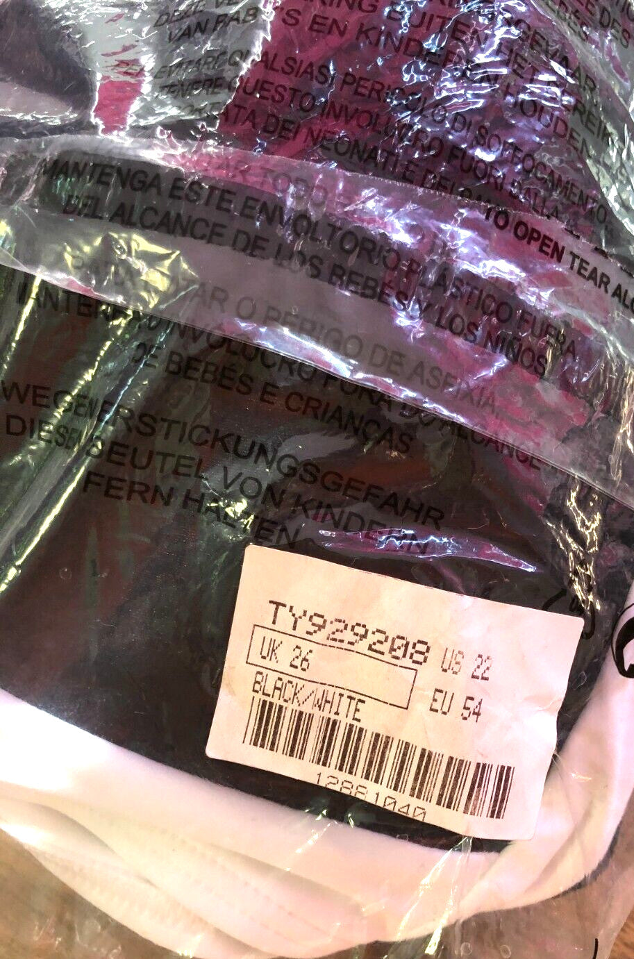 Figleaves Swimsuit UK26 Black/White Padded Plunge Choker Halterneck New + Tags
