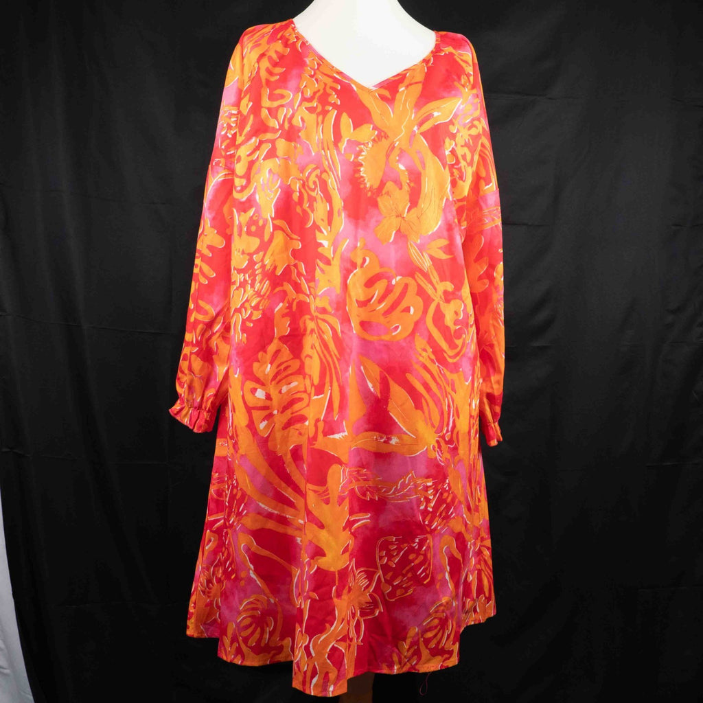 Sheilay Pink/Orange Floral XL Kaftan Beach Top New With Tag