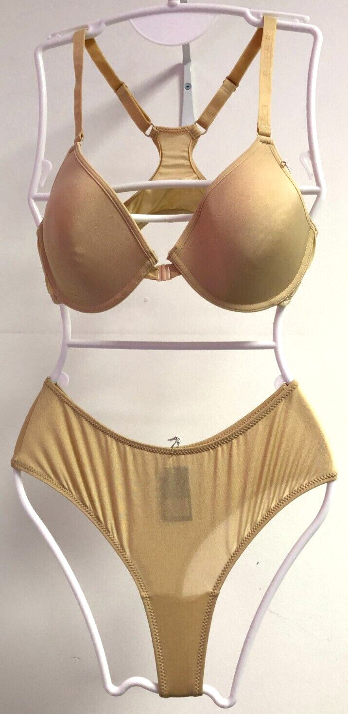 Bra and Thong Set Bra 34B Thong Small Cream by La Marru New With Tags