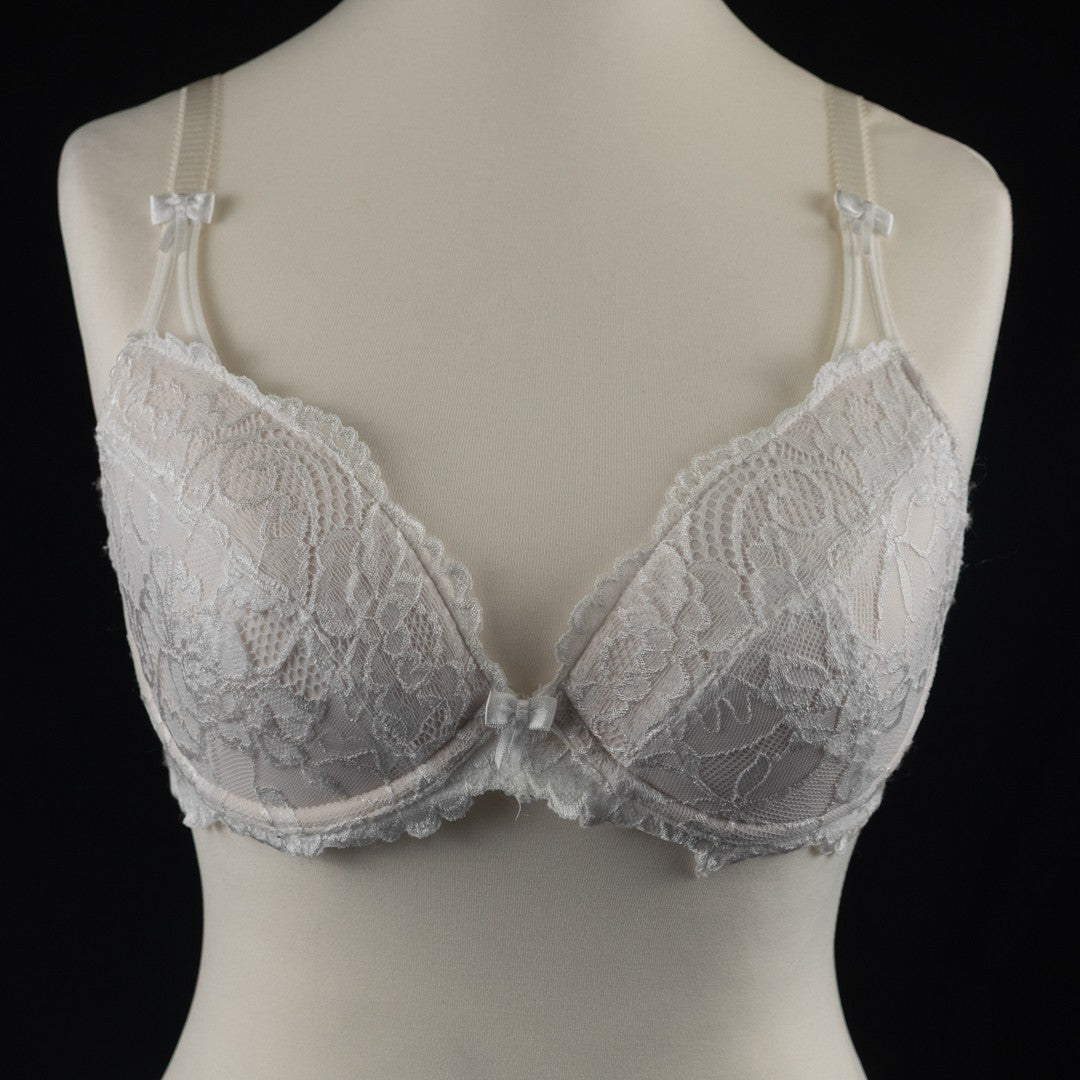 Bra 32D White Eternal Padded PM3807 Balconette Underwired by Pour Moi BNWT