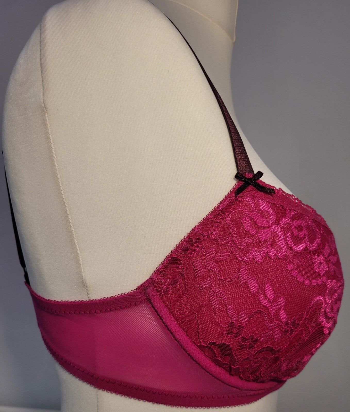 Bra 32DD Fuchsia/Grape Sexy Lace Plunge 95166 by Ann Summers New with Tags
