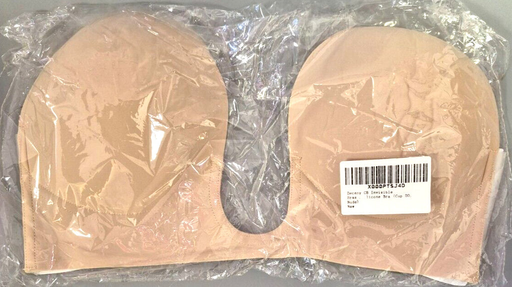 DECENY CB Invisible Silicone Bra DD Cup Nude Reusable New in Pack