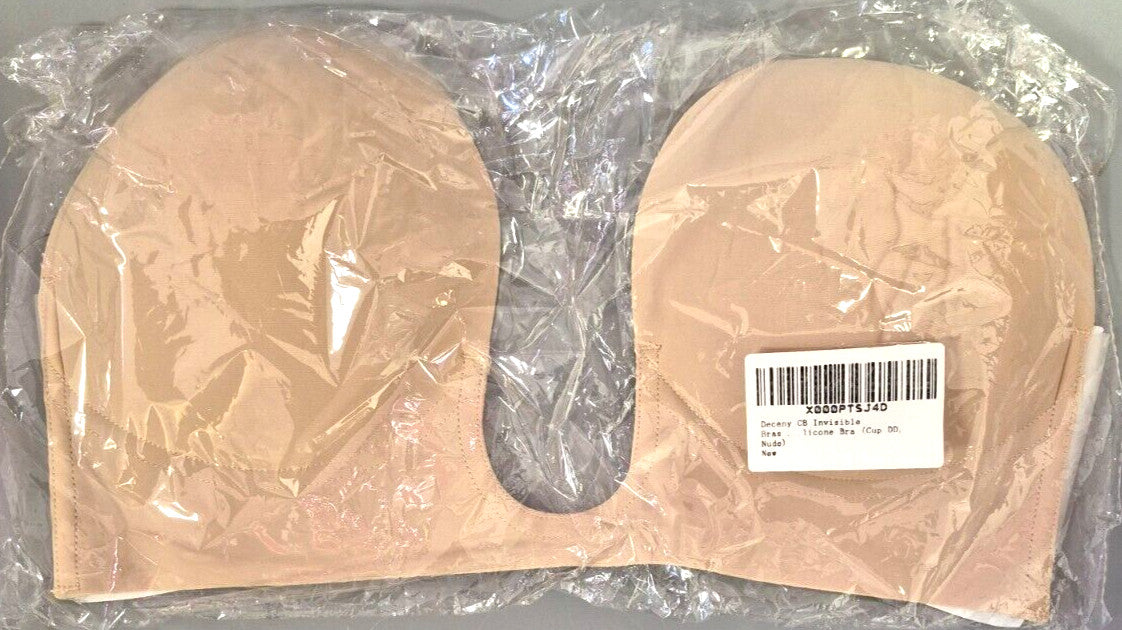 DECENY CB Invisible Silicone Bra DD Cup Nude Reusable New in Pack