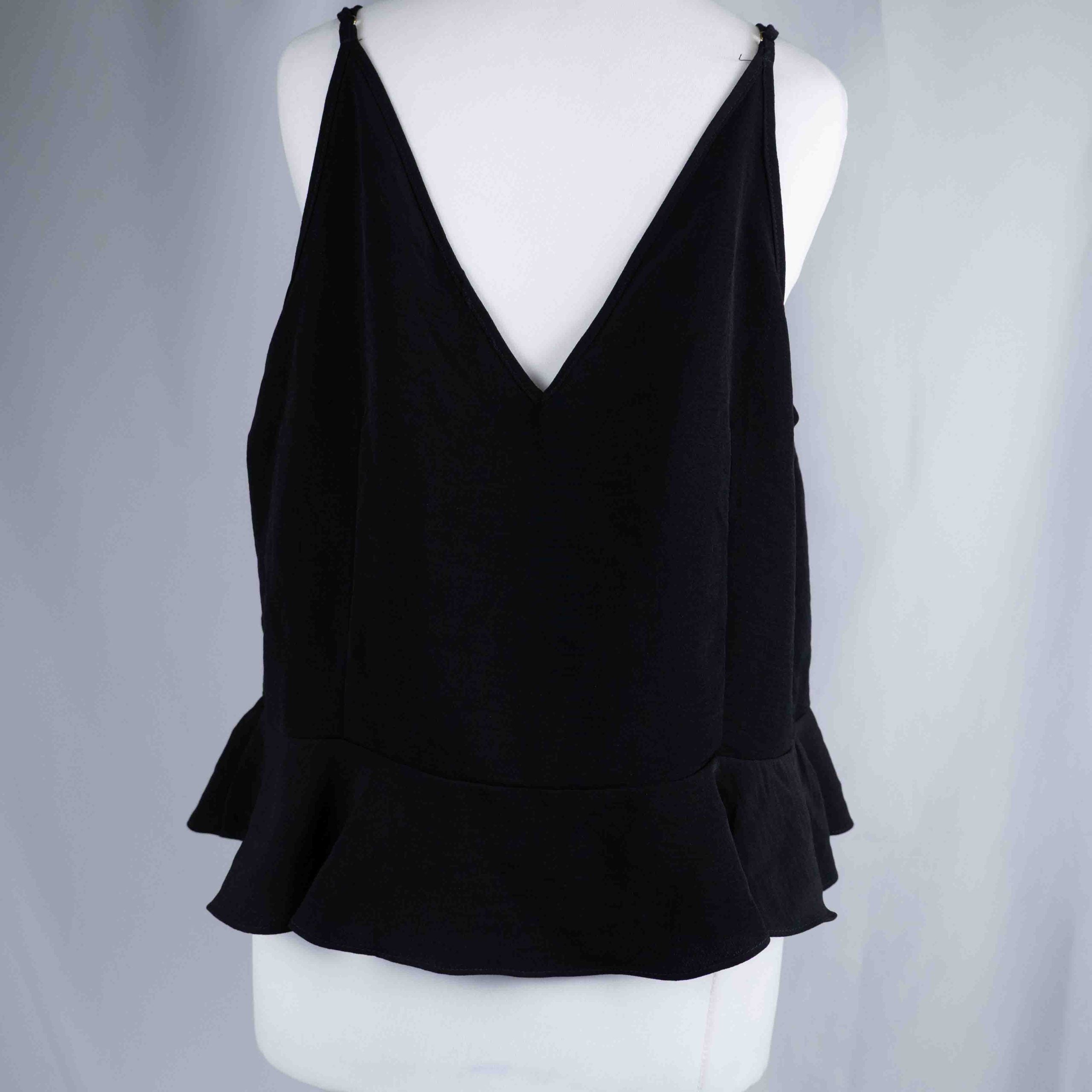 River Island Black Size 18 Peplum Cami Top Pre-Owned