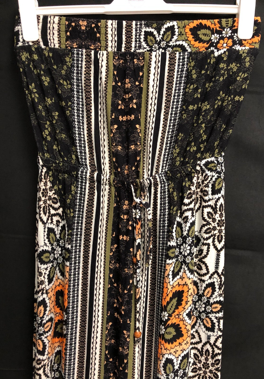 Next Beachwear Pattern Maxi Dress Size 8 Strapless Stretchy