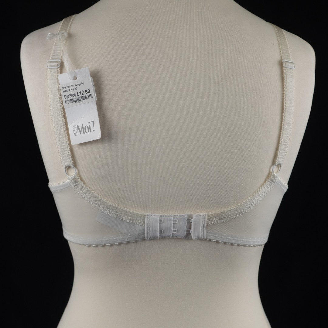 Bra 32D White Eternal Padded PM3807 Balconette Underwired by Pour Moi BNWT