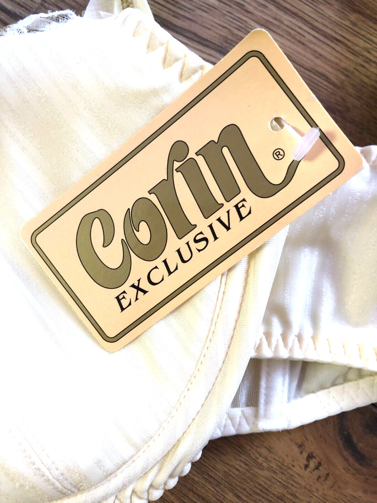 Corin Exclusive Bra 34F Ecru Balconette Underwired Padded Obsydian 12991  BNWT