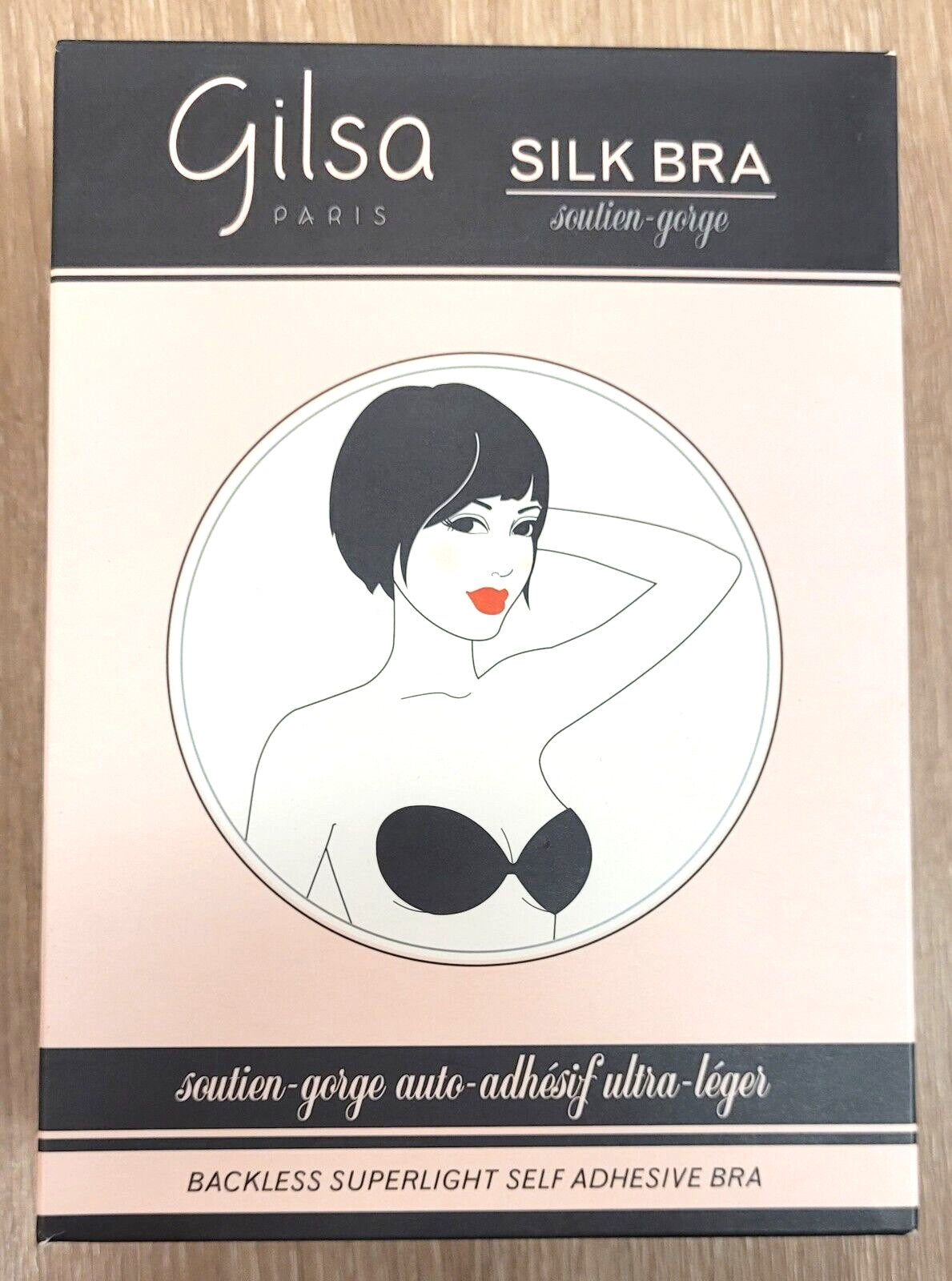 GILSA Silk Bra Self-Adhesive D Cup Nude Reusable Cleavage Lift New in Box