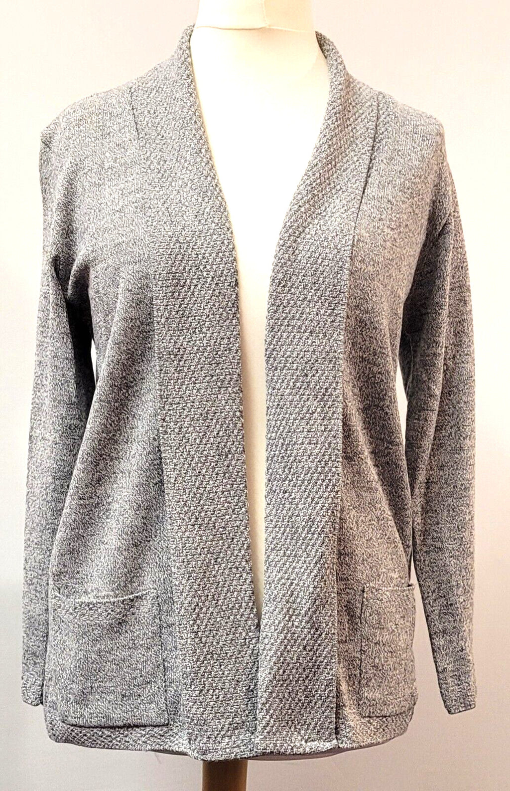 Womens Cardigan UK M/L Grey by Monique Open Front Pockets New with Tags