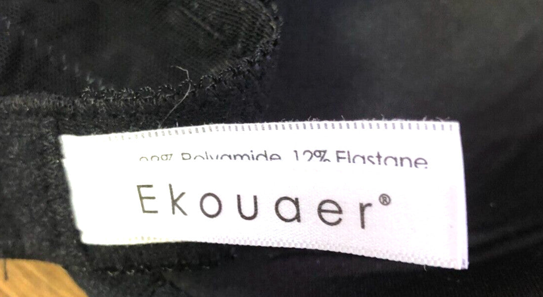 Ekouaer Bra 34C Black Plunge Underwired Padded New with Tags