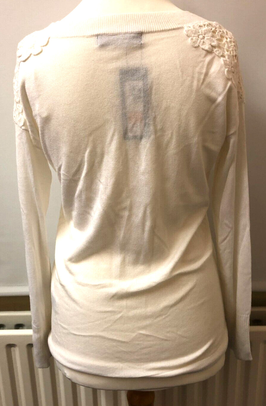 M&amp;S Summer Top Small Soft White V-Neck Long Sleeve New with Tags