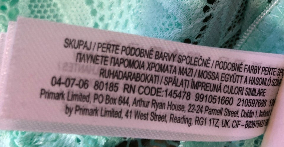 Primark Bra &amp; Brief Set M Mint Green Non Wired Lightly Padded  BNWT