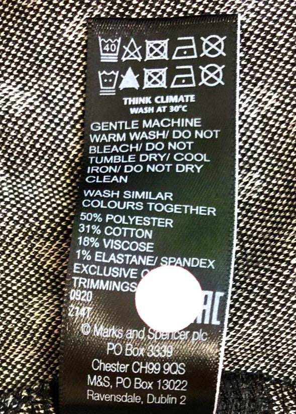 M&amp;S Dress UK8 Black Mix Fit and Flare Regular Length New with Tags