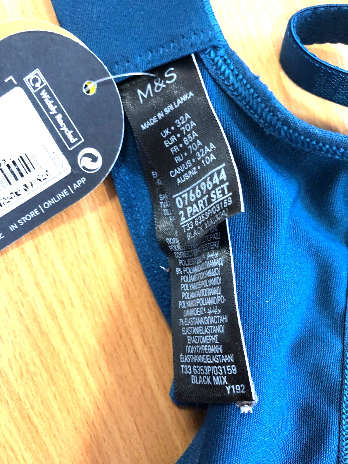 Goodmove at M&amp;S Dark Green Underwired 32A Bra New With Tag