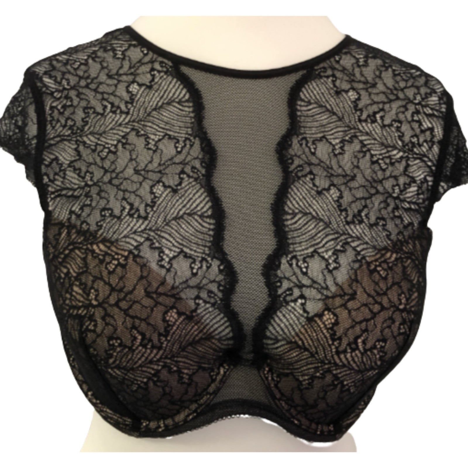 B.tempt'd Black Small Underwired Bralette with Back Tie NWT