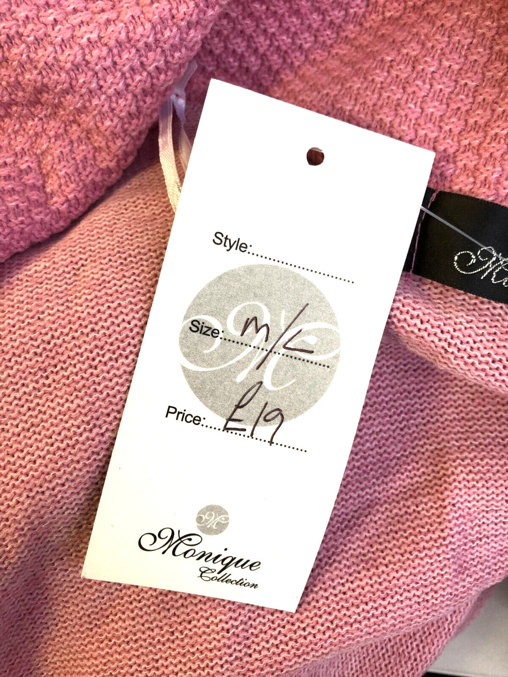 Summer Cardigan M/L Pink Knitted Open Front Pockets by Monique New with Tags