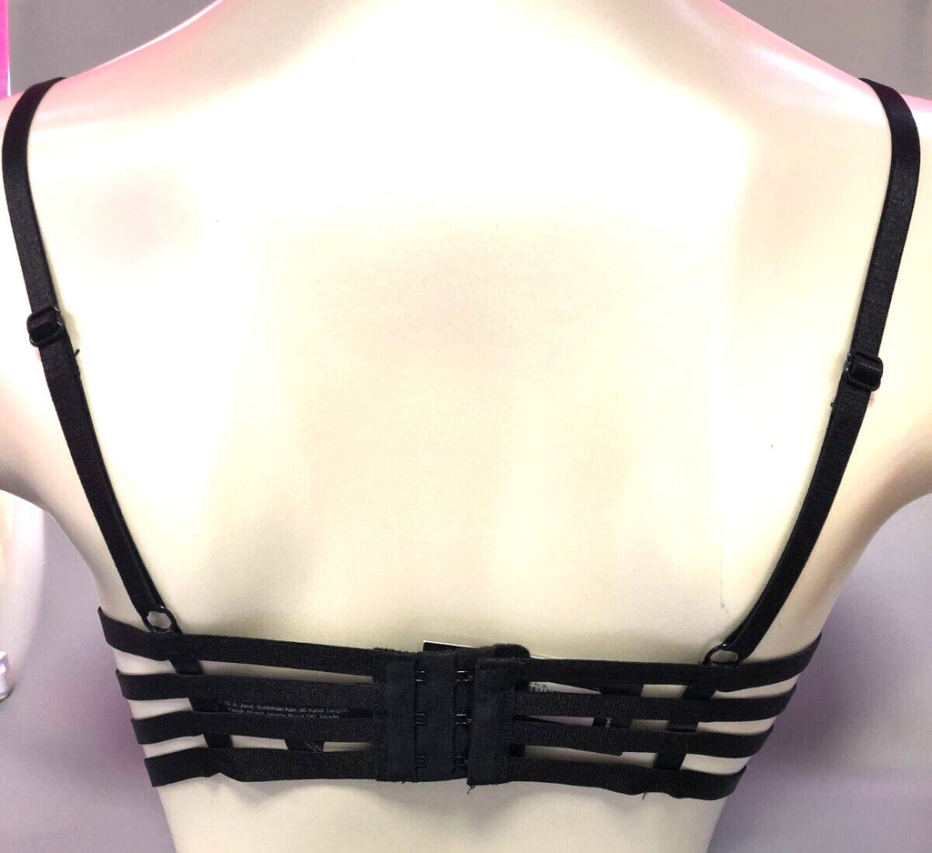 New Look Bra 36C Black/Nude Geo Lace Underwired Padded New with Tags