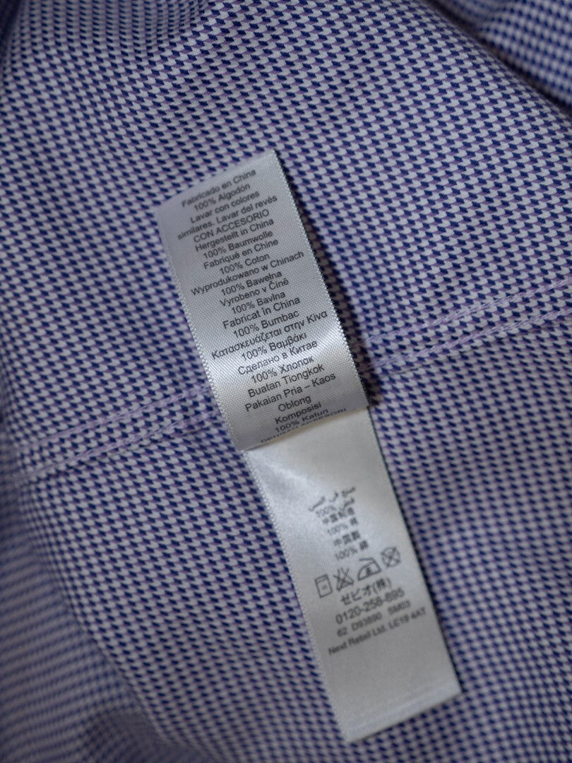 Next Signature Regular Fit Pink/Purple Checked 37cm Shirt Pre-Owned