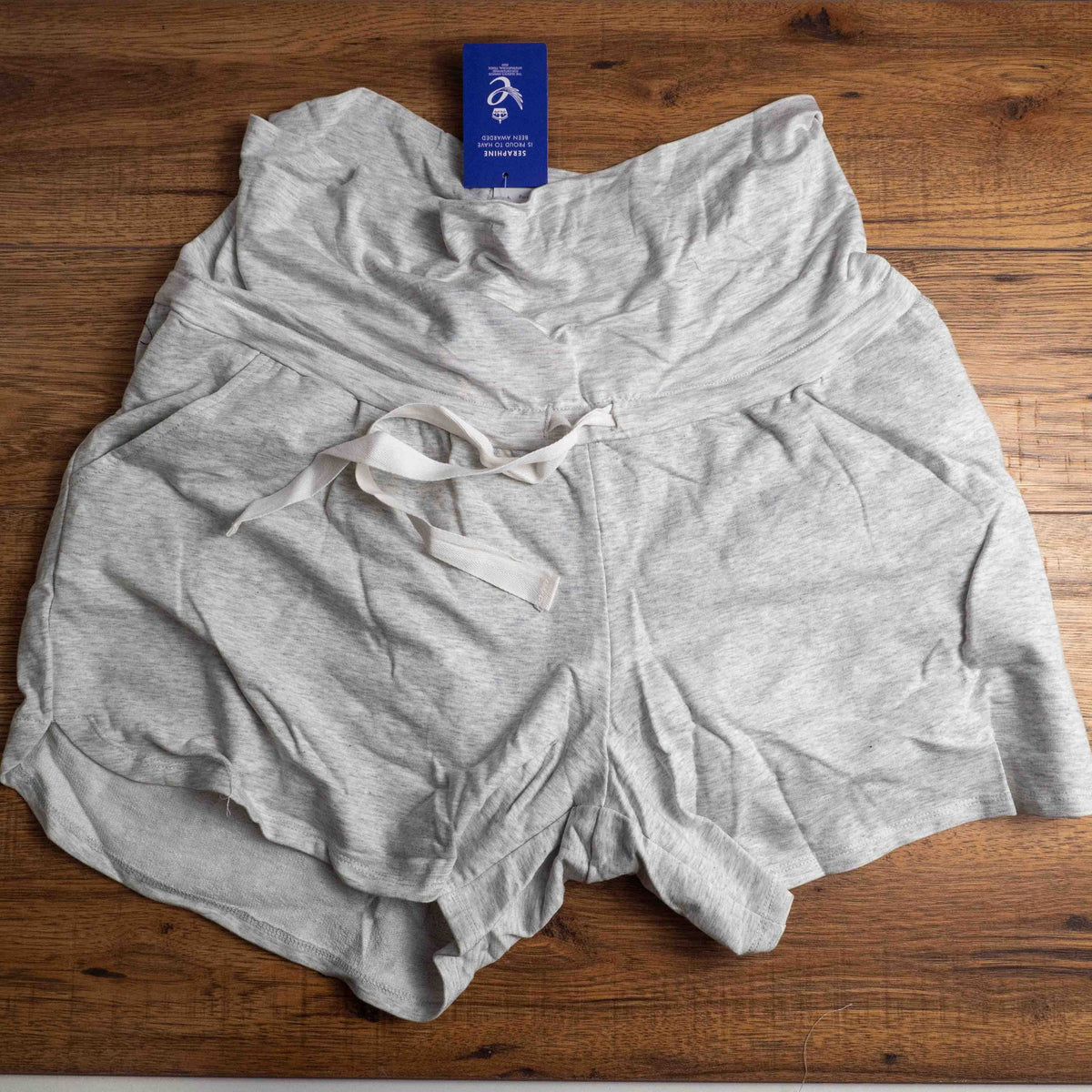 Seraphine XL maternity lounge shorts set navy grey soft stretchy waistband with pockets