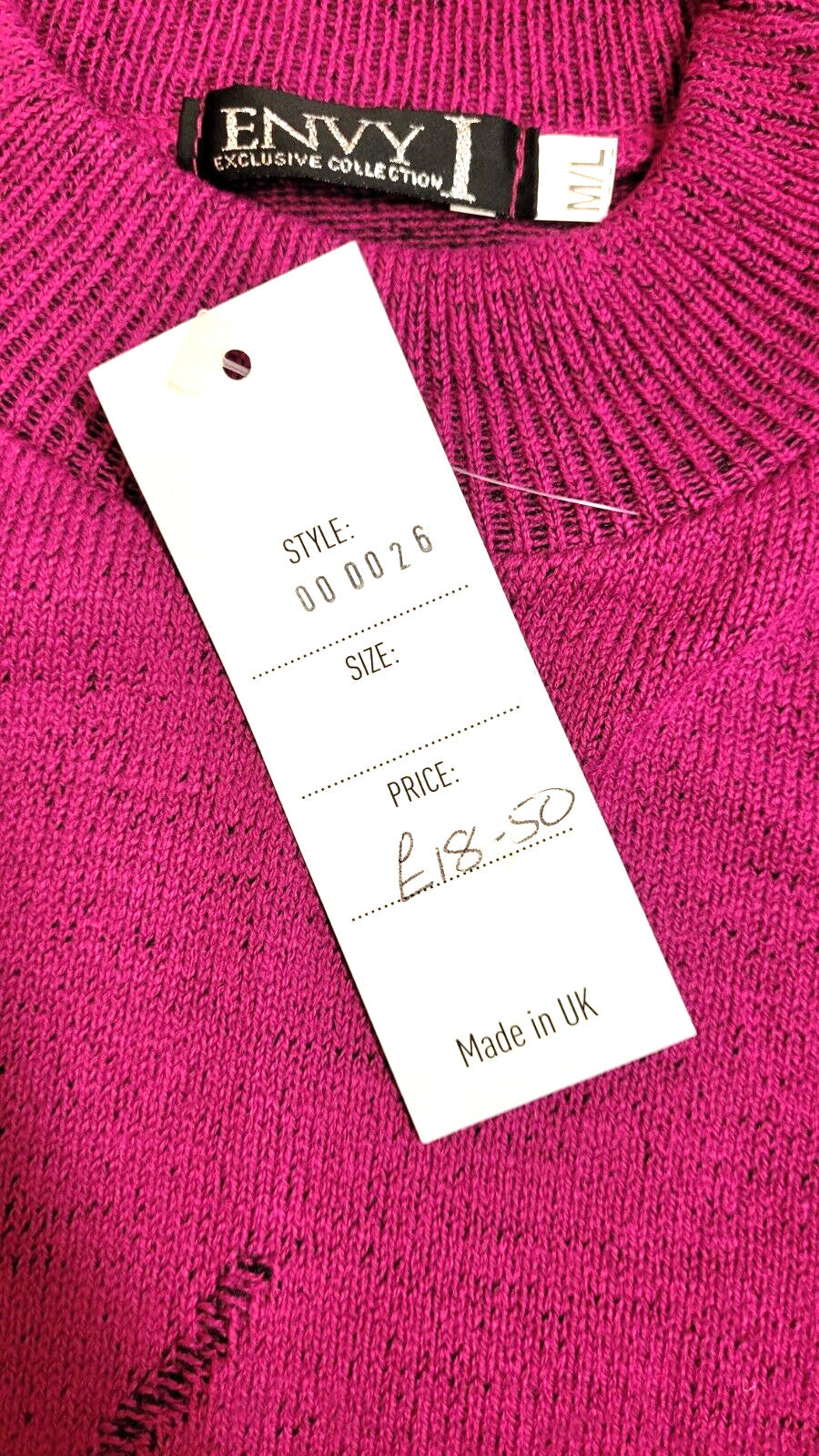 Womens Jumper M/L Raspberry Pink Leaf Print Crew Neck by ENVY I New with Tags
