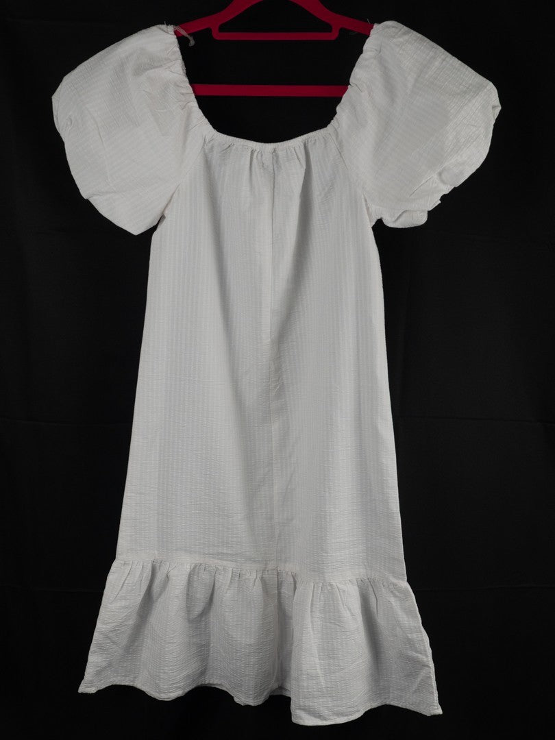 Jeff &amp; Co by Jeff Banks White Short Sleeve Dress 9-10 Years Pre-Owned