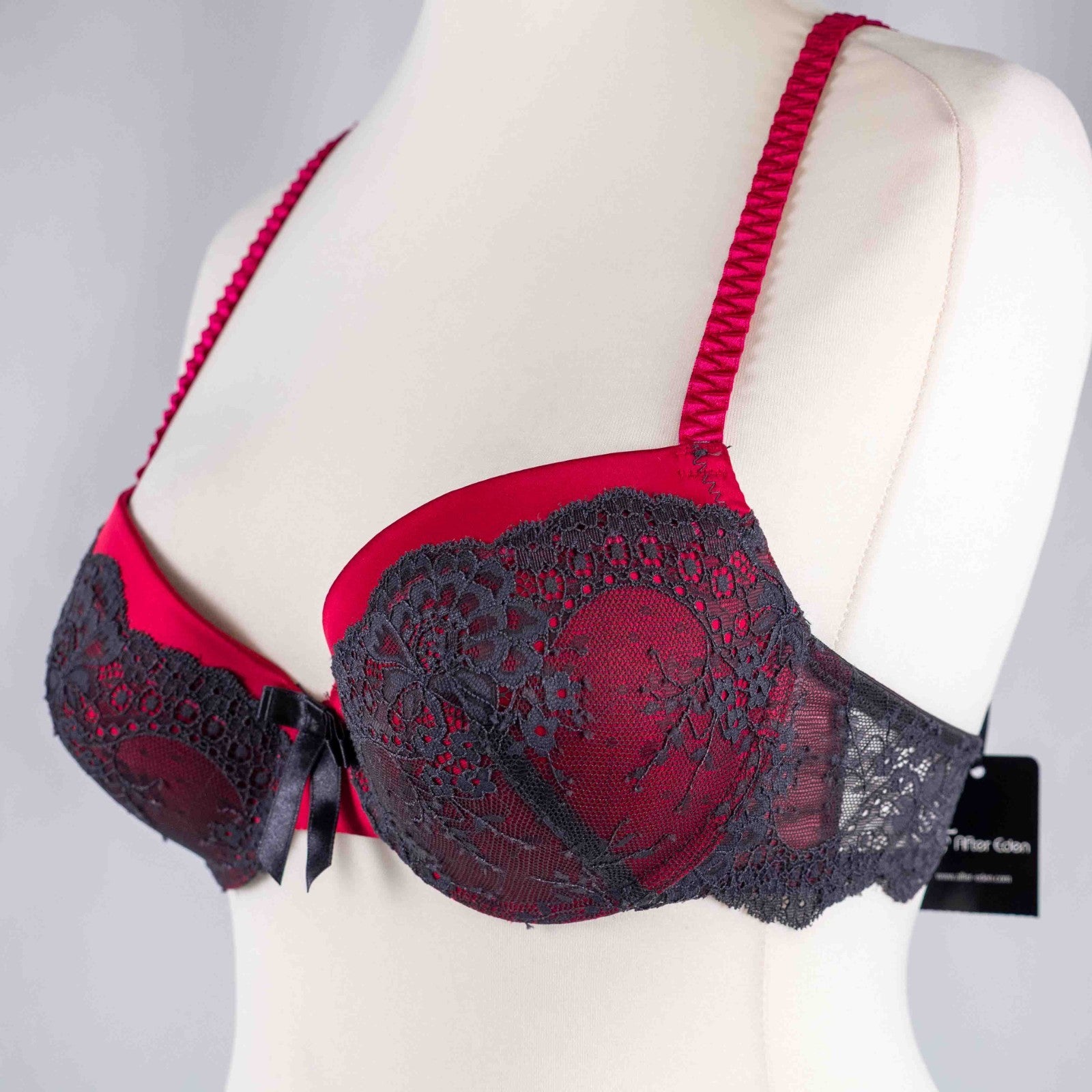 After Eden Red 36C Bra with Grey Lace Detail NWT RRP £38.00