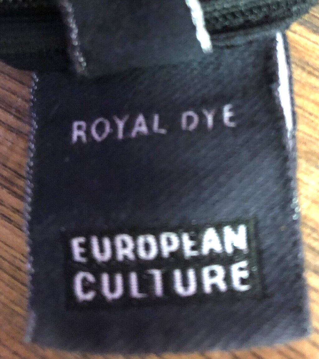 European Culture Royal Dye Dress UK-Medium Grey Fit &amp; Flare Scoop Neck Pre-Owned
