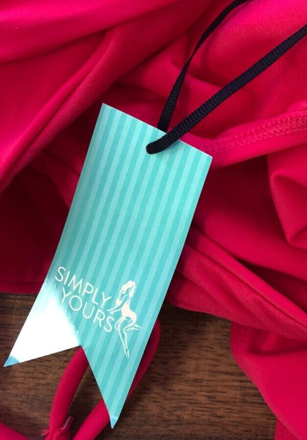 Swimsuit UK14 Pink Non-Wired Padded Plunge Strappy Cut Out TY756 New with Tags