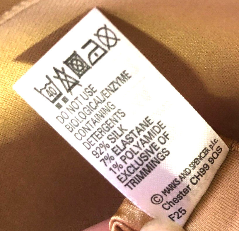M&amp;S Bra 34A Amber Padded Plunge Underwired Silk Blend New with Tags