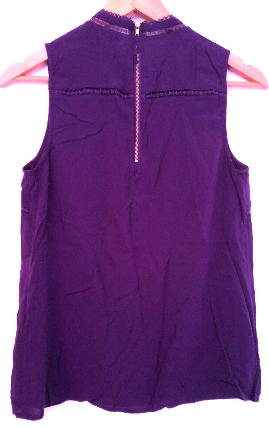 Oasis Top UK12 Purple Sleeveless Round Neck Pre-owned