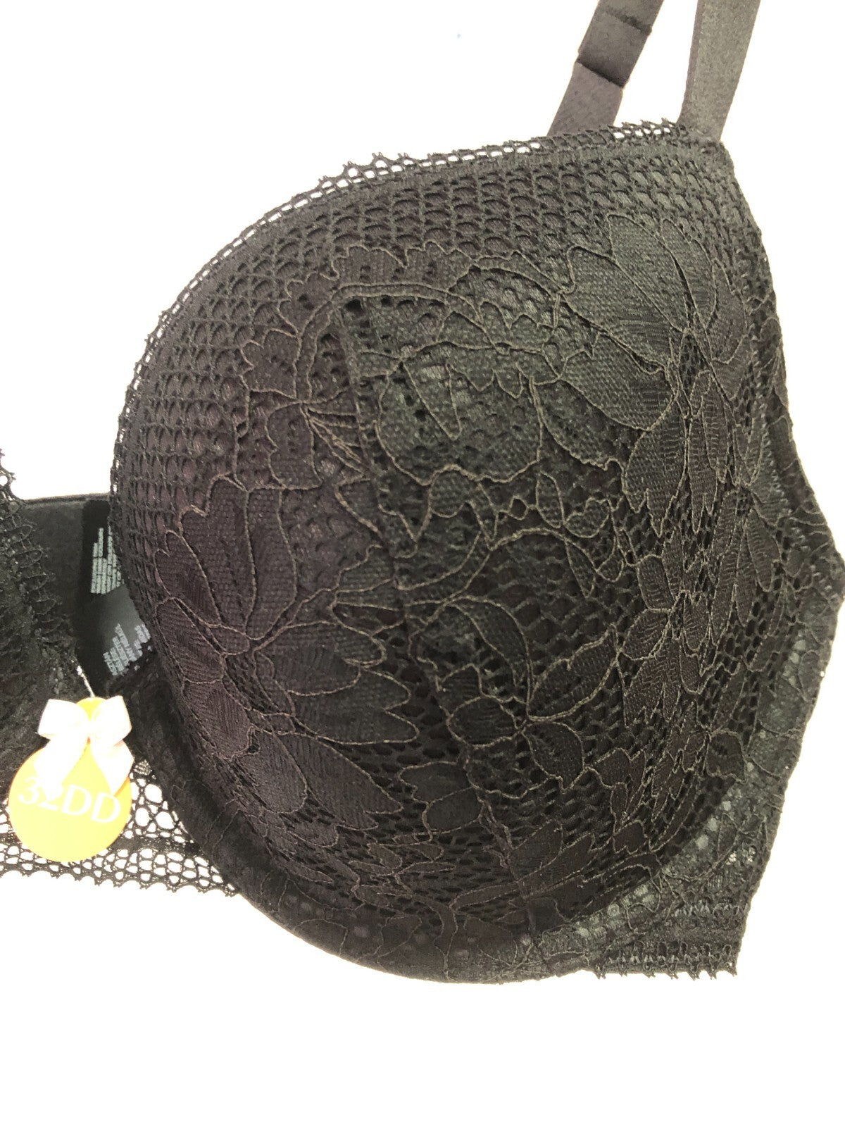Debenhams Bra 32DD Black Underwired Padded Ruby Lace Plunge BNWT