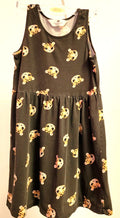 H&amp;M Girls Dress 6-8 Years Brown Mid Length Sleeveless Round Neck Pre-Owned