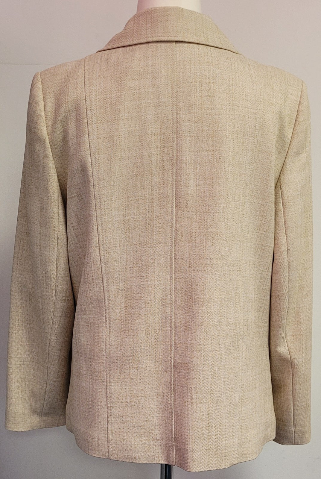 EWM Jacket UK16 Beige Edge to Edge Mid-Length Pockets Lined Pre-Owned
