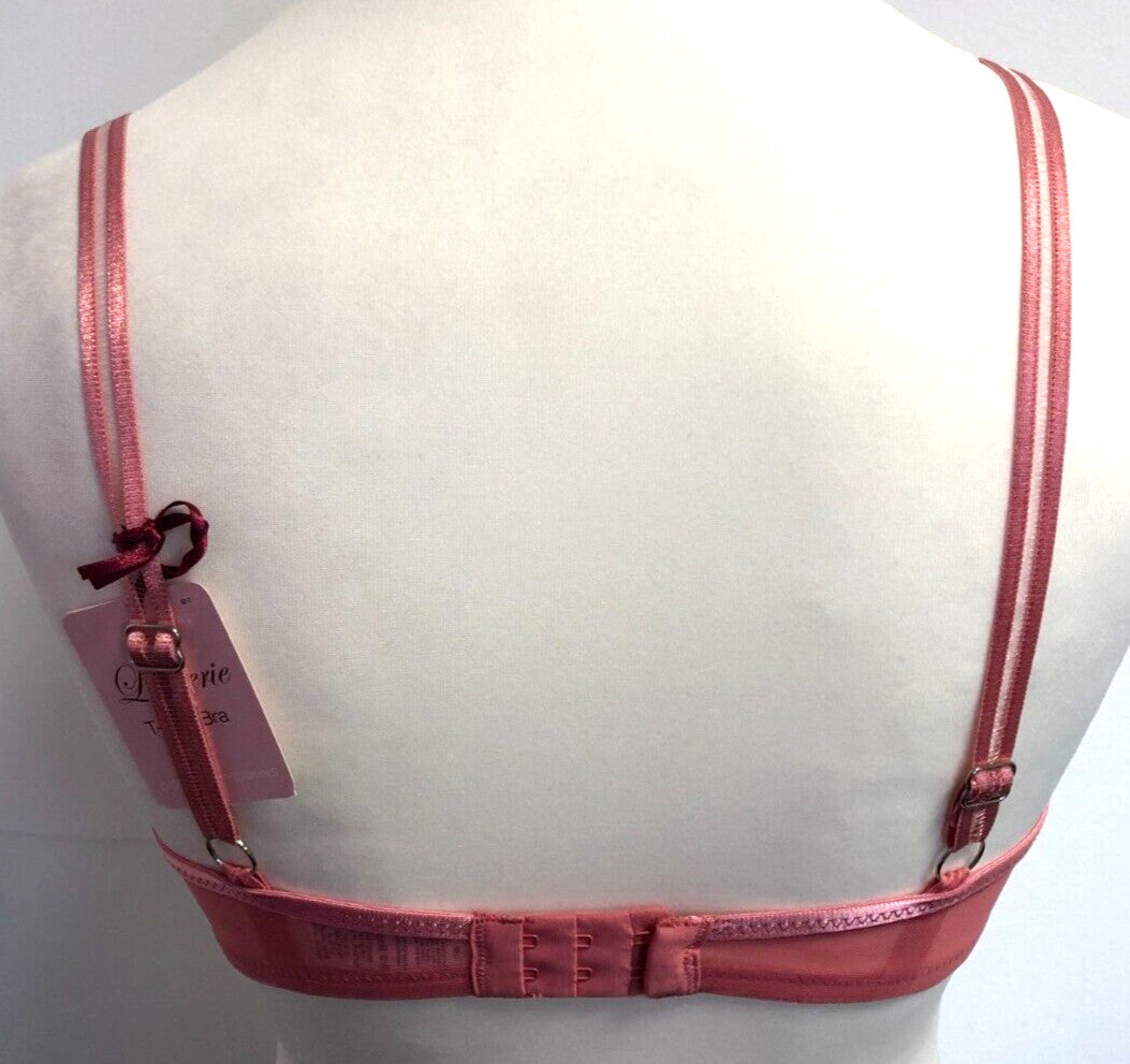Dorothy Perkins T-Shirt Bra 36C Pink Underwired Padded Spaghetti Straps BNWT