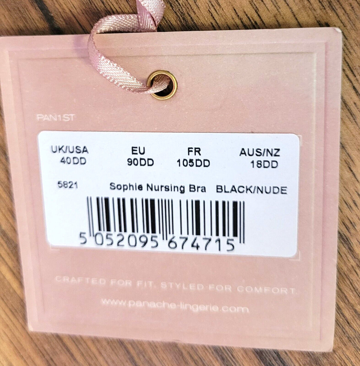 Nursing Bra 40DD Black/Nude Sophie 5821 by PANACHE Non-Wired Drop Cup BNWT
