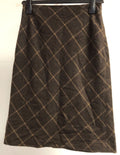 Hobbs Skirt UK10 Brown Check Knee Length Wool Mix by Marilyn Anselm  Pre-Owned
