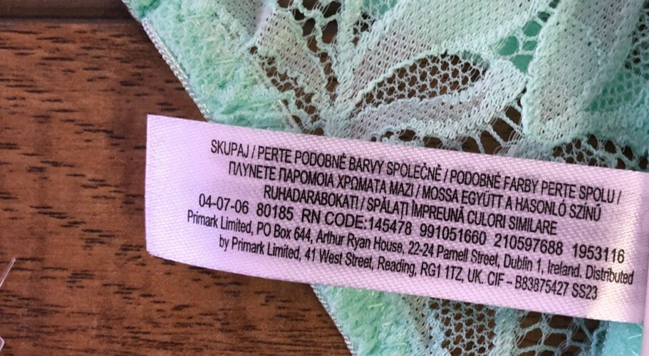 Primark Bra &amp; Brief Set M Mint Green Non Wired Lightly Padded  BNWT