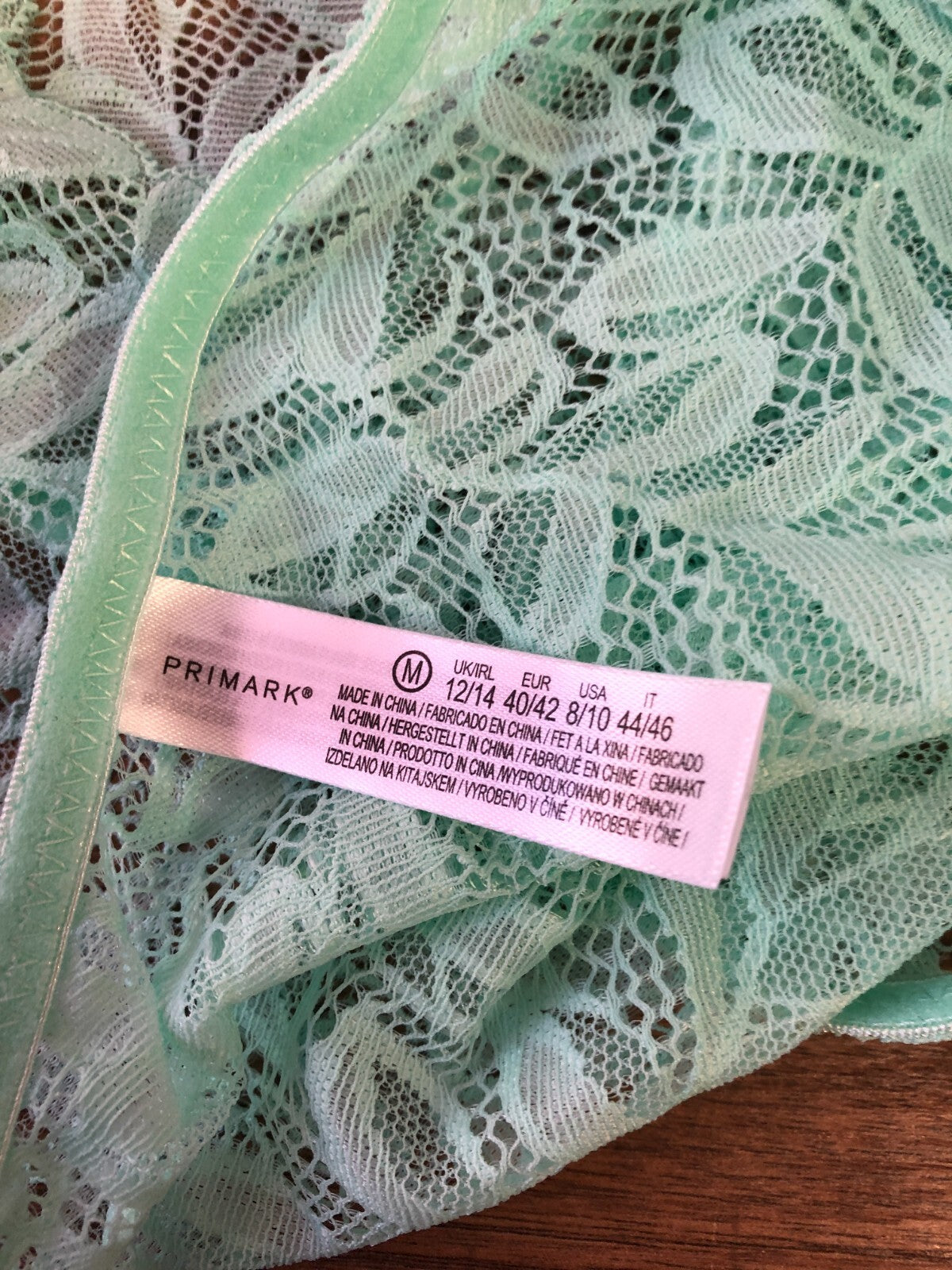 Primark Bra &amp; Brief Set M Mint Green Non Wired Lightly Padded  BNWT
