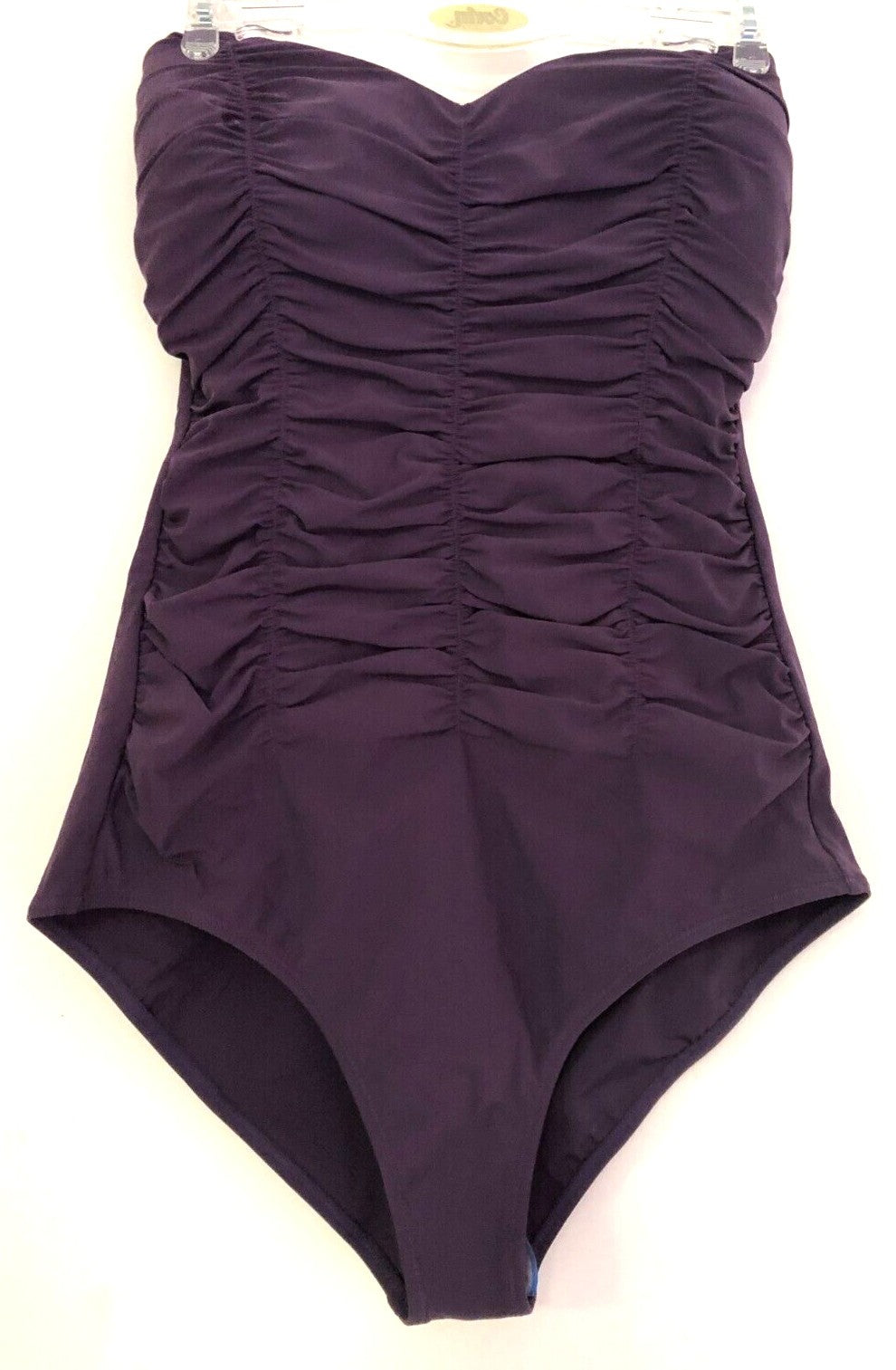 Anita Rosa Faia purple swimsuit fully ruched front, moulded bra, high back, new with tags.