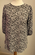 Papaya Top UK8 Black &amp; White Animal Print Round Neck Pre-Owned