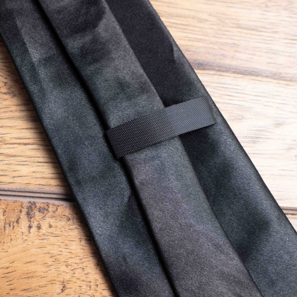 Henbrandt Black Satin Tie Men's Classic Formal Neckwear
