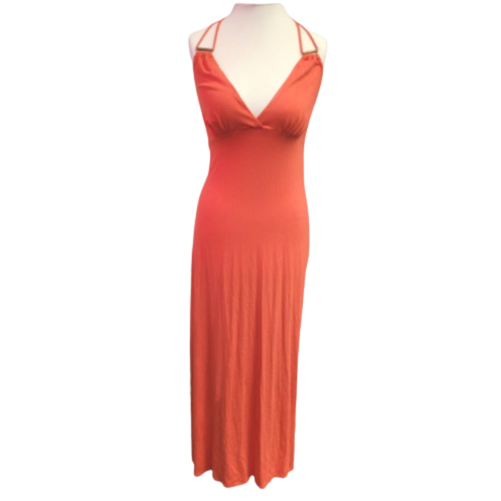 Bisbigli Red Long Halter Neck Dress Size 46 BNWT