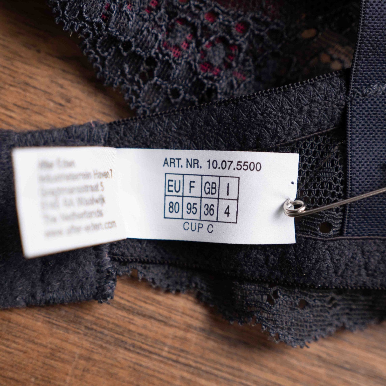 After Eden Red 36C Bra with Grey Lace Detail NWT RRP £38.00